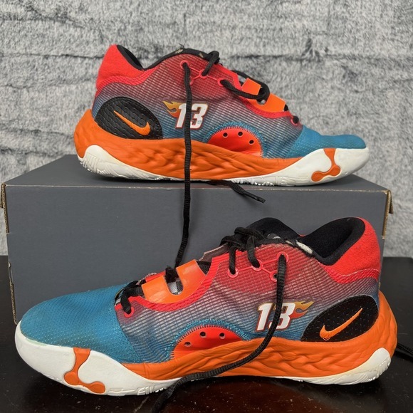 NIKE PG 6 NRG HOT WHEELS BASKETBALL SHOES‎ MENS 8 BLUE ORANGE-BLACK  DH8446-400 - Picture 2 of 8